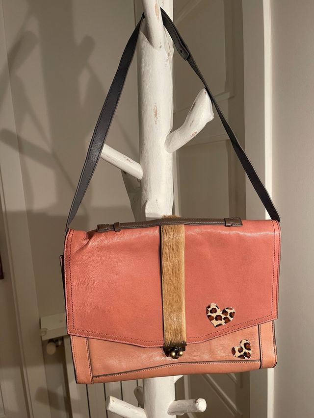 Bolso Hoss Intropia Piel Rosa Corazones