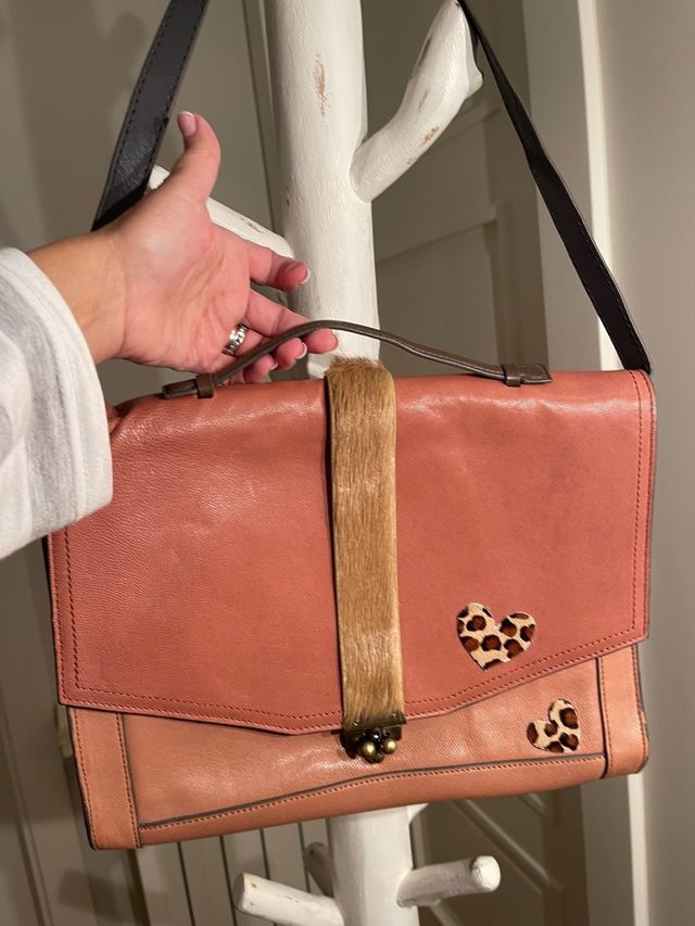 Bolso Hoss Intropia Piel Rosa Corazones