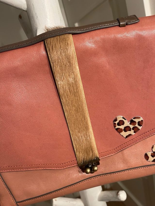 Bolso Hoss Intropia Piel Rosa Corazones