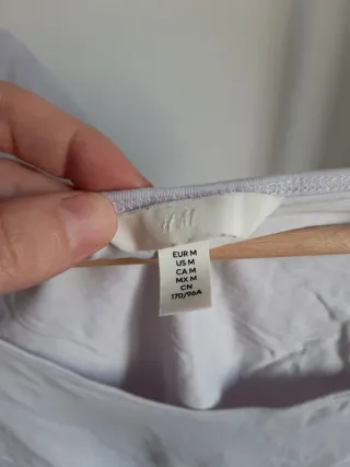 2 Camisetas H&M Manga Corta Mujer Blancas