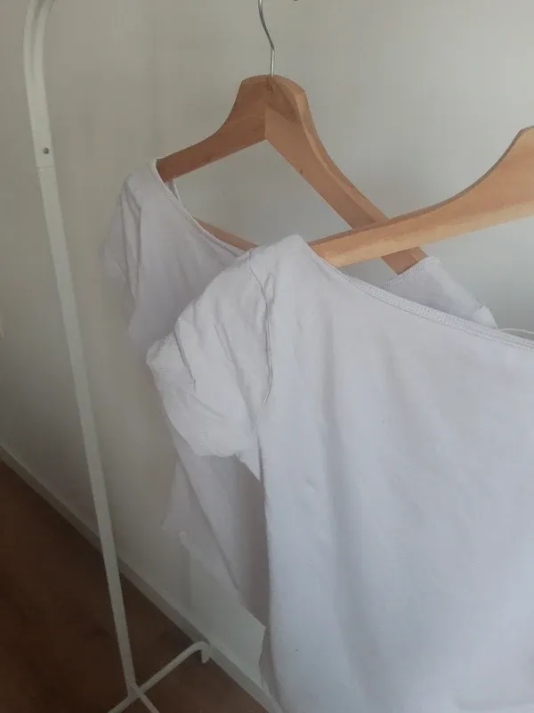 2 Camisetas H&M Manga Corta Mujer Blancas