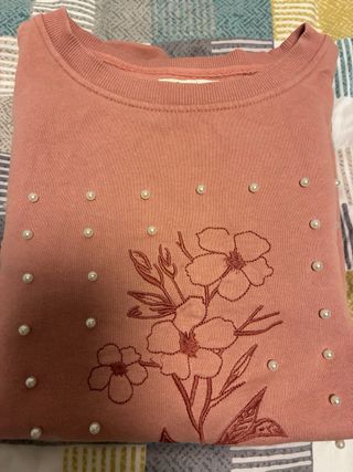 Sudadera Springfield floral perlas Talla M