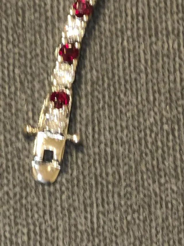 Tennis in argento 925 con pietre rosse