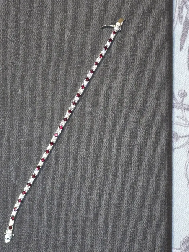 Tennis in argento 925 con pietre rosse