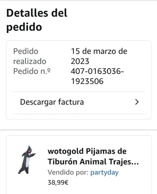 Pijama Tiburón Talla XXL con un 60% de descuento.