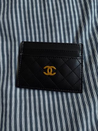 Tarjetero ch Negro y Dorado