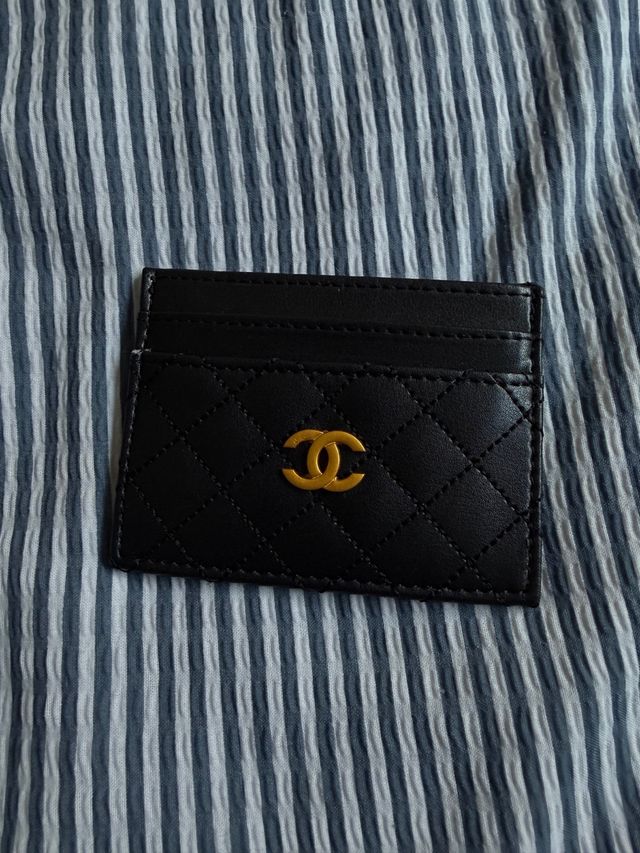 Tarjetero ch Negro y Dorado