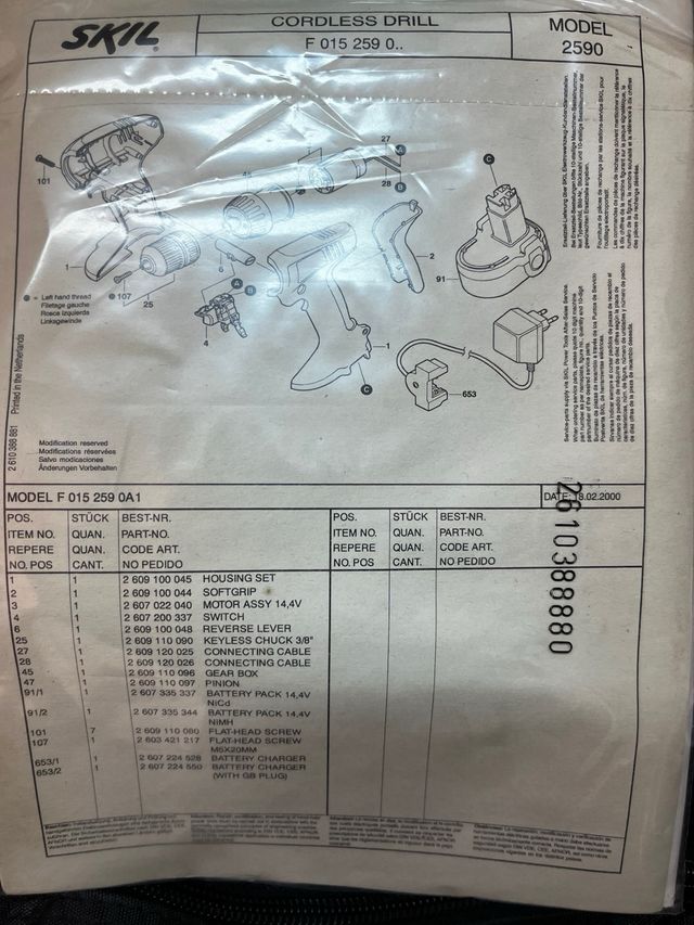 Atornillador/Taladro SKIL 14.4V con cargador