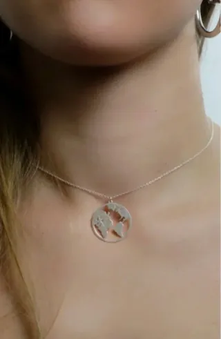 Collar Plata de Ley 925 Mundo