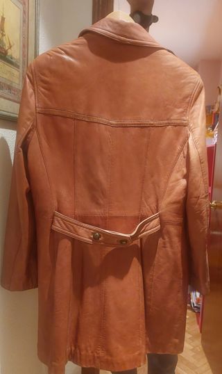 Chaquetón vintage cuero tres cuartos