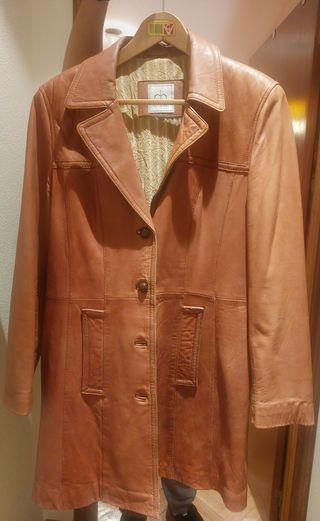 Chaquetón vintage cuero tres cuartos