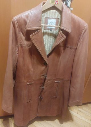 Chaquetón vintage cuero tres cuartos