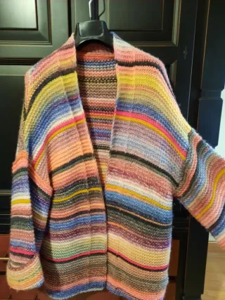 Rebeca de punto rayas multicolor Talla Única