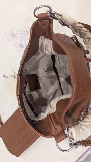 Bolso Desigual Marrón y Beige