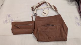 Bolso Desigual Marrón y Beige