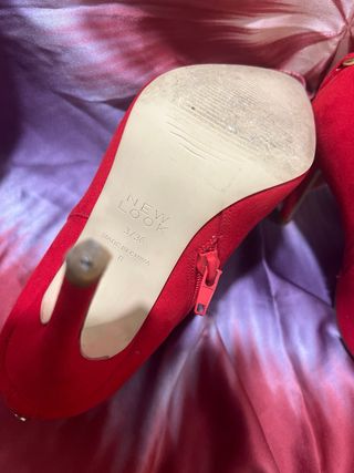 Botines Rojos Tacón Aguja