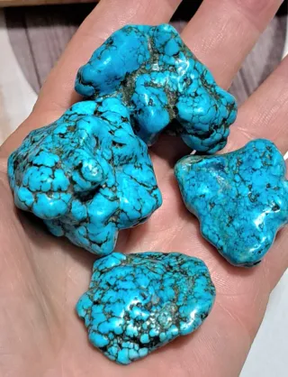 4 pepite turchese India grezze