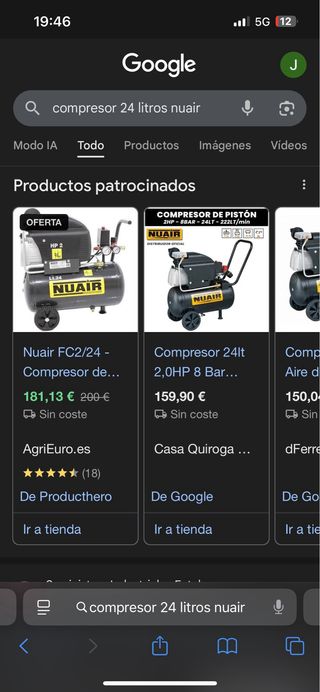 Compresor de aire 24L