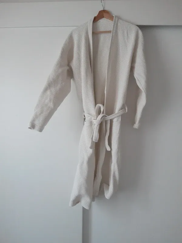 Albornoz blanco nido de abeja