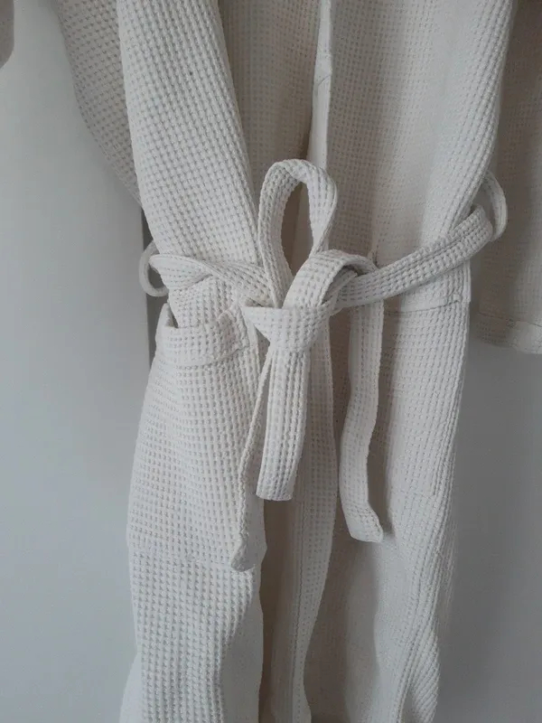 Albornoz blanco nido de abeja