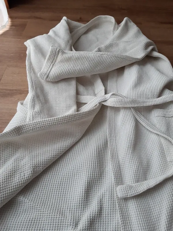 Albornoz blanco nido de abeja