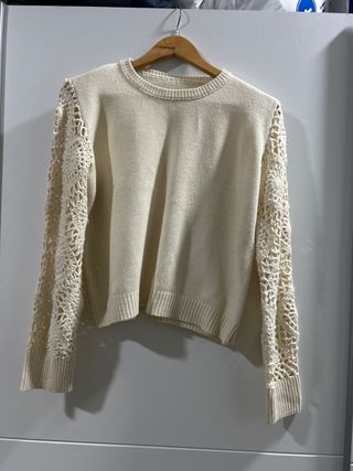 Jersey Shein calado beige talla única
