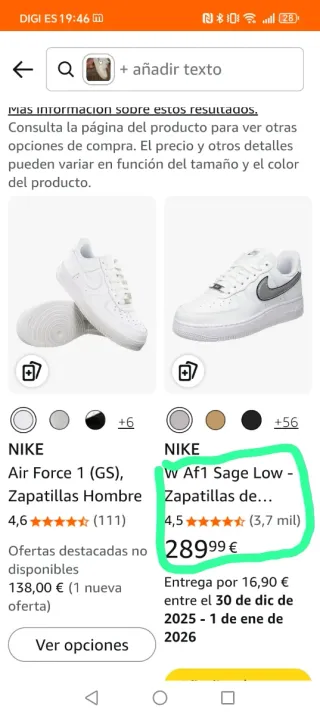 Zapatillas Nike Air Force 1 Blancas y Plateadas