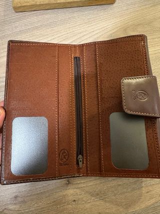 Billetera El Potro Piel Flores Marrón