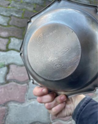 Vassoio Acciaio e Oro 24kt