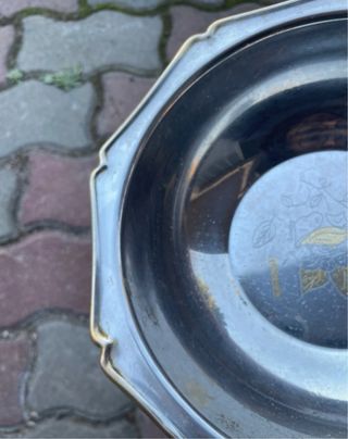 Vassoio Acciaio e Oro 24kt