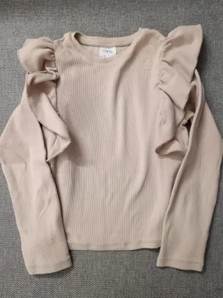Camiseta Zara niña manga larga beige talla 7