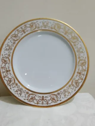 Piatto dolce di Limoges con foglia oro!!