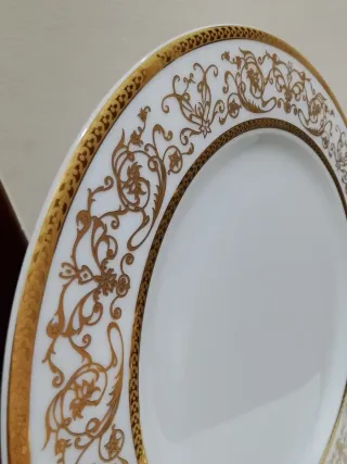 Piatto dolce di Limoges con foglia oro!!