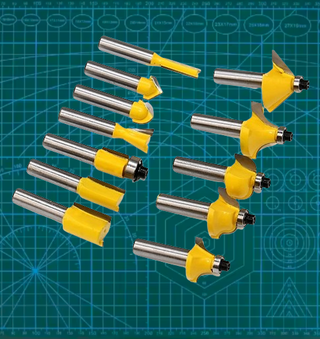 Estuche con set 12 fresas de 8mm para madera NUEVO