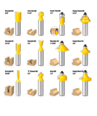 Estuche con set 12 fresas de 8mm para madera NUEVO