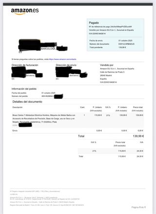 Afeitadora Braun Serie 7