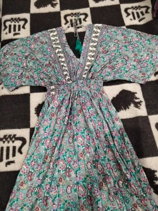 Vestido de seda estampado