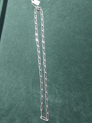 Cadena de plata eslabones alargados