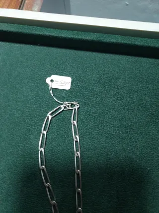 Cadena de plata eslabones alargados