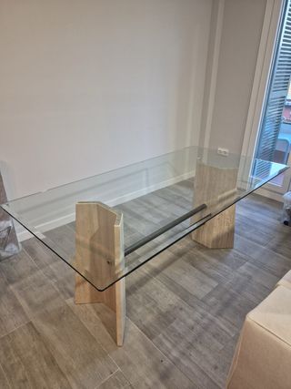 Tavolo da Pranzo in Cristallo Bisellato 10mm