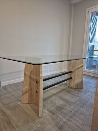 Tavolo da Pranzo in Cristallo Bisellato 10mm