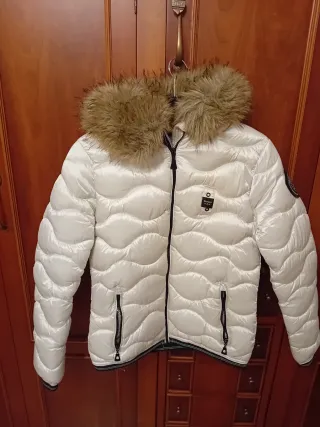 Cazadora acolchada beige talla S