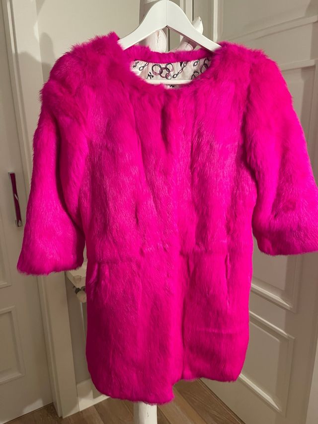 Abrigo de piel fucsia