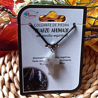 CRUZ MINERAL NATURAL DE CUARZO AHUMADO MÁS COLLAR
