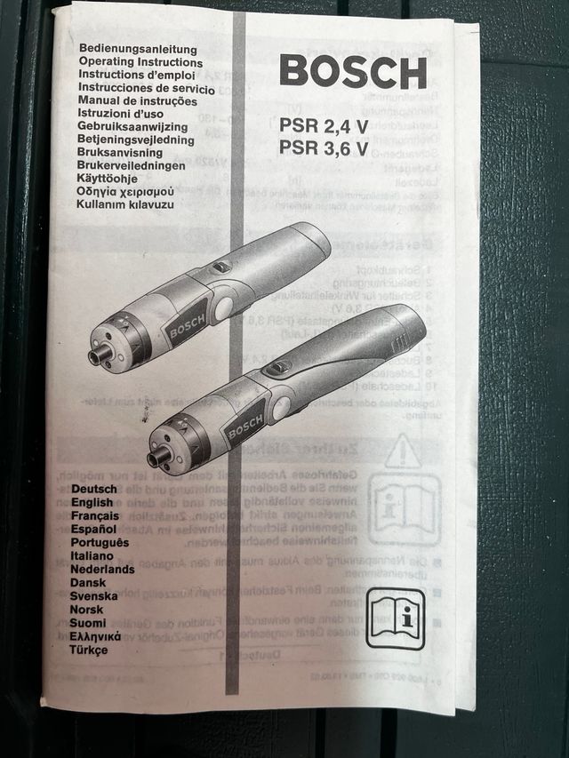 Atornillador Bosch PSR 3,6V con maletín