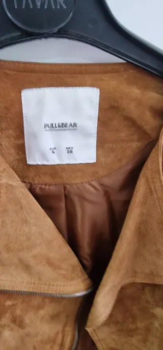 Casaco Pull&Bear com franjas castanho S