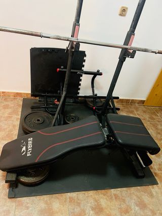 Banco de pesas y rack Flybird