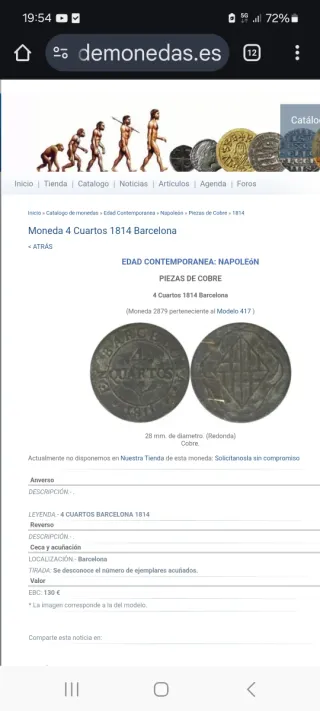 4 Quartos 1814 monete