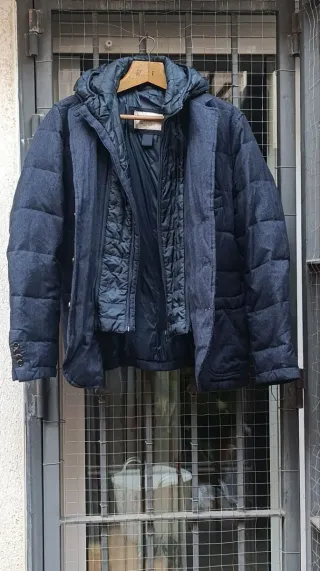 Chaqueta acolchada mango plumas