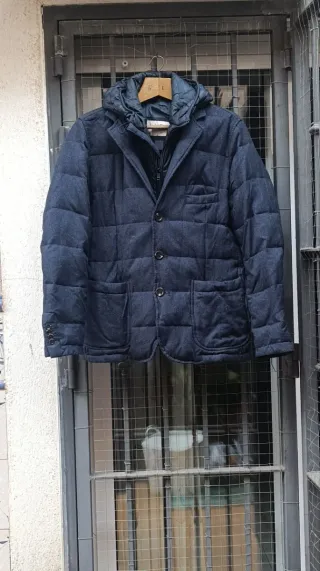 Chaqueta acolchada mango plumas